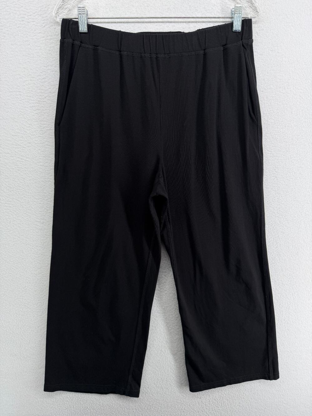 EILEEN FISHER Pants S Stretch Organic Cotton Cropped Ankle Straight Black USA